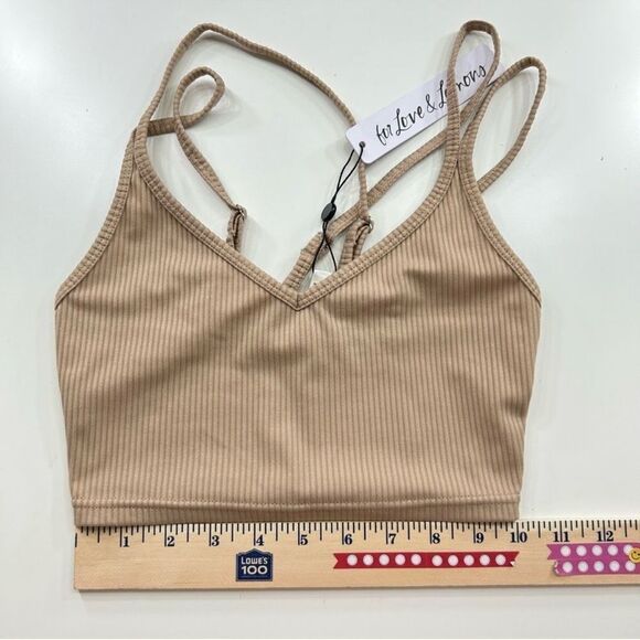 For Love and Lemons Tan Eva Crop Top Camisole XS - Picture 12 of 12